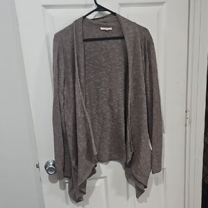 Eileen‎ Fisher Taupe Open Front Linen Blend Cardigan Size Large